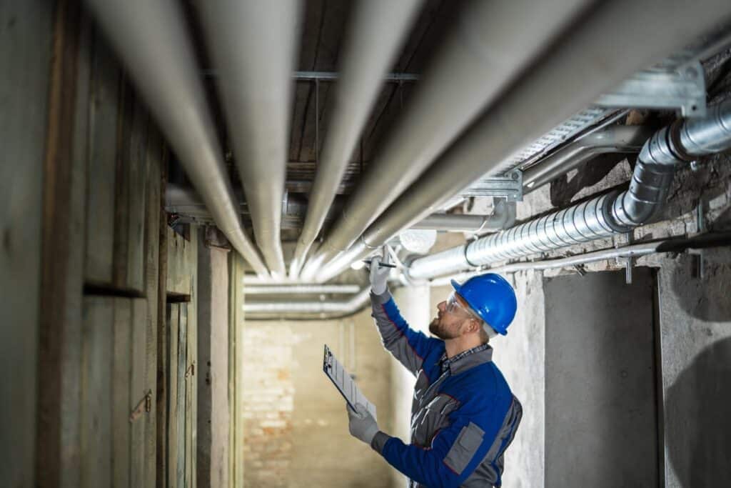 A Summerlin plumber inspecting pipes.